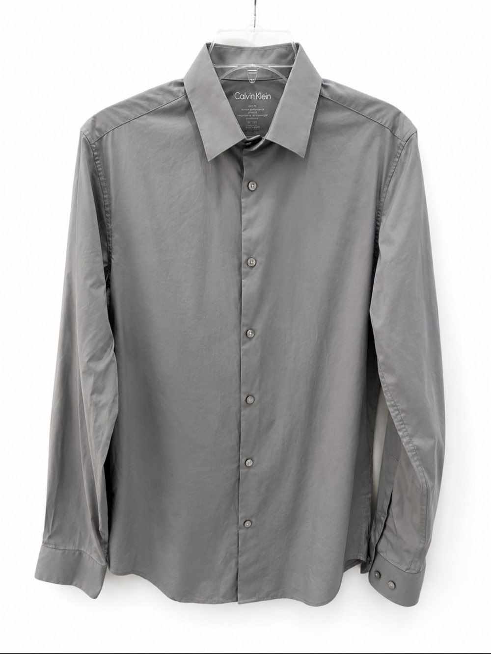 Men Calvin Klein formal long sleeve gray shirt